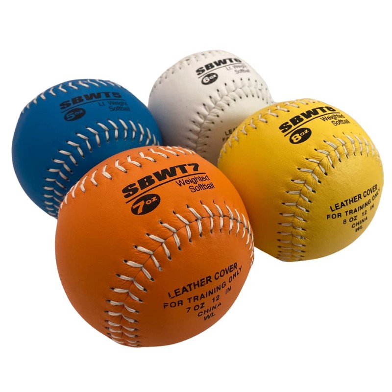 Markwort 12" Weighted Training Softball Set Leather Cover - Set