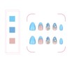 24PCS Blue Flower Press On Nails – Full Coverage Acrylic