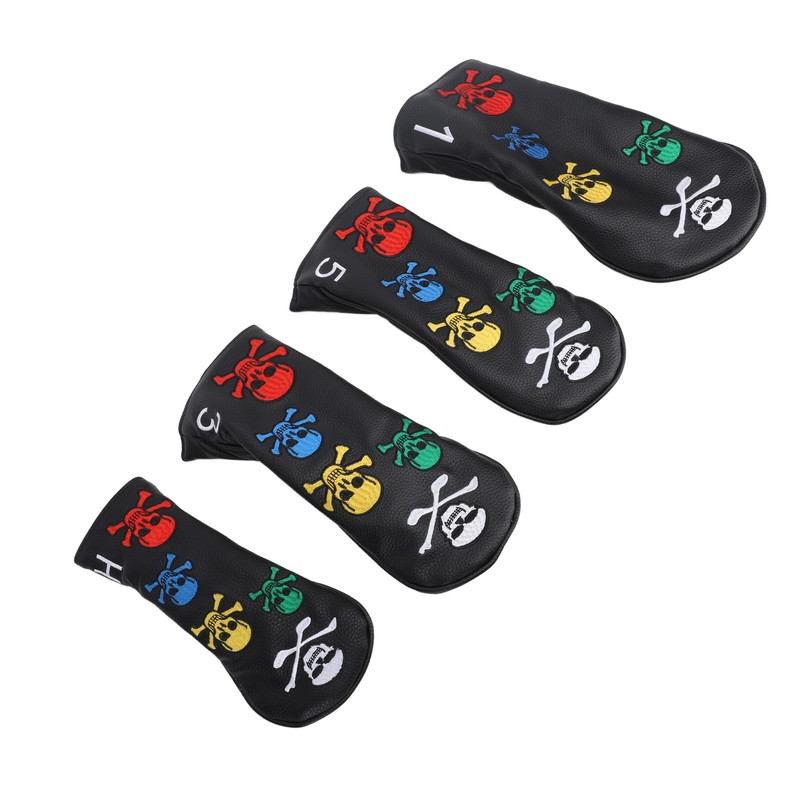 4Pcs Skull Golf Club Head Covers Golf Club Headcovers Colorful