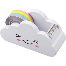 White Tape Dispenser, Creative Cute Cloud Tape Dispenser and Rainbow Tape Desktop Dispensers Stationery Supplies for Kids Home School Office, Office Tape Dispensers