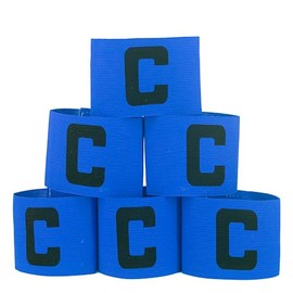 Wrzbest Captain's Armband Soccer Football Rugby Captain Armbands for Youth and Adult,Anti-Drop Design - Pack of 6 (6 Blue)