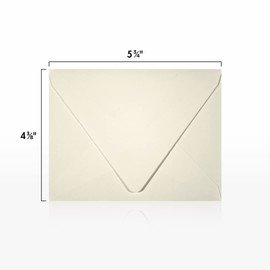 LUXPaper A2 Contour Flap Invitation Envelopes | 4 3/8" x 5 3/4" | Natural | 80lb. Text | 30% Recycled | 250 Qty
