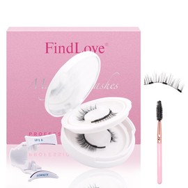 FindLove 2PCS Magnetic Eyelashes Natural Magnetic Lashes Asian Lashes False Eyelashes Lashes for Beginners Natural Look No Glue or Liner Needed(JL)