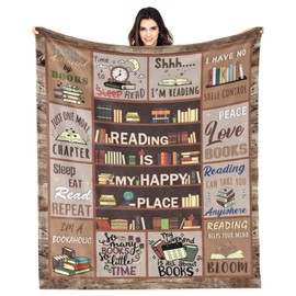 Kasuwow Book Lover Gifts, Book Lover Accessories, Book Blanket Gifts, Book Reader Gift, Book Club/Bookworm/Reading Gifts for Book Lover Bookish,Literary Gifts Blanket 60"x80"