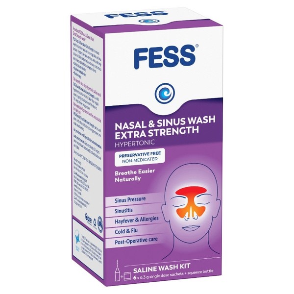 Fess Nasal & Sinus Wash Extra Strength Saline Wash Kit