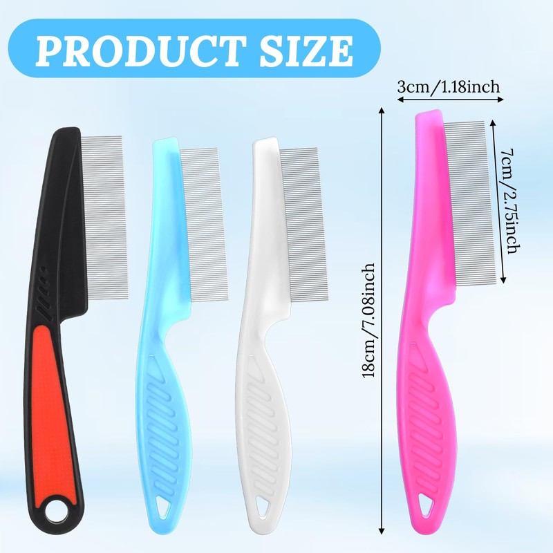 4 Pcs Dandruff Comb Stainless Steel Fine Tooth Psoriasis Comb