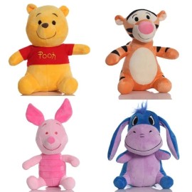 Generic Cute Cartoon Plush Doll Bear, Donkey, Tigger & Piglet Soft Sitting Toy for Kids