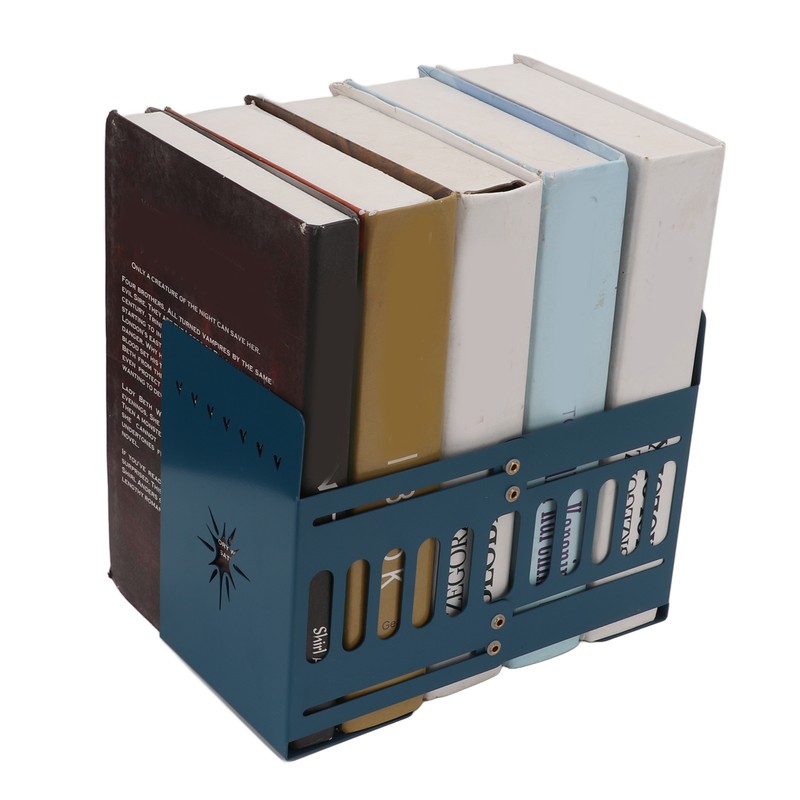 Retractable Book Ends Blue Sturdy Durable High Stability Retractable Elegant