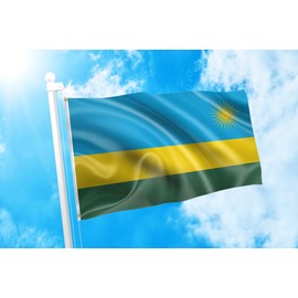 DMSE Rwanda Flag 3X5Ft Foot 100% Polyester 100D Flag