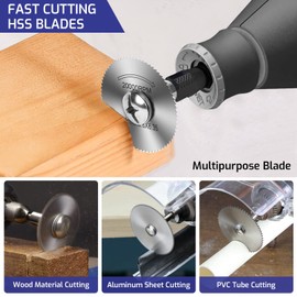 AzureRay 6 Circular Saw Blades for Dremel Accessories, Cutting Discs for Wood/Plastic/Metal Set with Screwdriver & Adapter