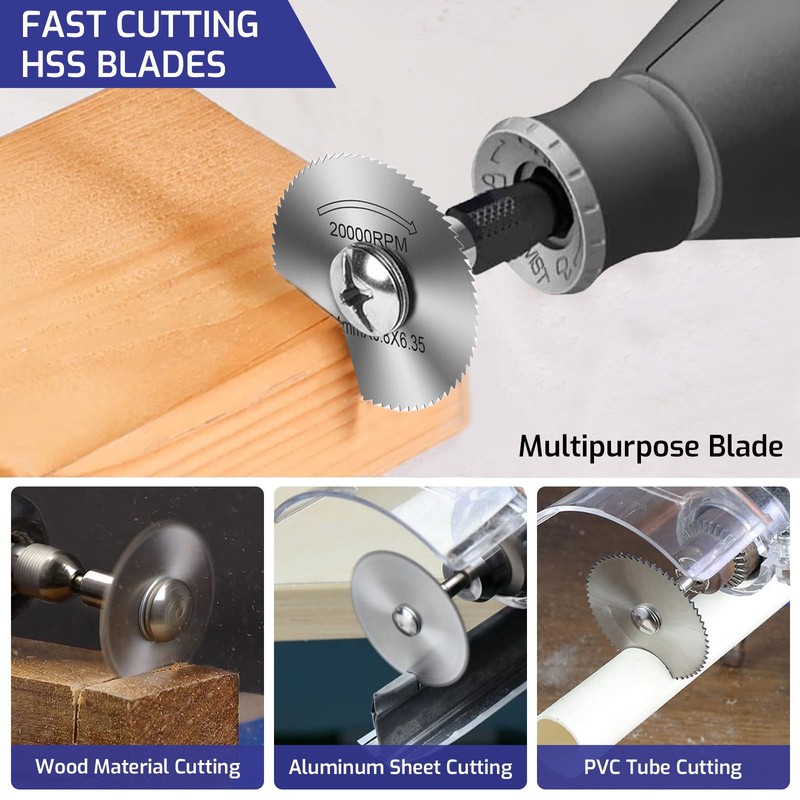 AzureRay 6 Circular Saw Blades for Dremel Accessories, Cutting Discs