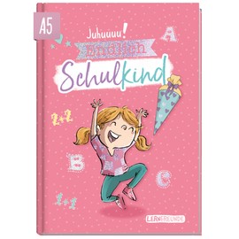 Häfft Endlich Schulkind A5 Memory Album for First Day of School for Girls "Rosa" Hardcover First Day of School Gift for the School Cone - Sustainable and Climate Friendly