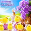 60PCS Mini Easter Yellow Chicks Decoration Toy Farm Animal Statues