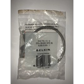 Belkin A3L791-01-S 1' CAT5e Snagless Patch Cable RJ45M-RJ45M Ethernet Gray Grey