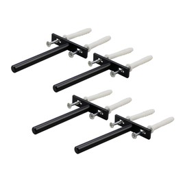 Antrader Set of 4 Floating Shelf Brackets, 4-Inch(Deep) Concealed Blind Shelf Support for Raw Wood Shelves, Matte Black, Screws and Anchors Included