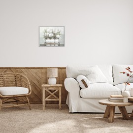 Stupell Industries Pristine Hydrangea Bouquets Thankful Grateful Blessed Sentiment Framed Giclee Art Design by Dogwood Portfolio, 16 x 20, Gray Framed