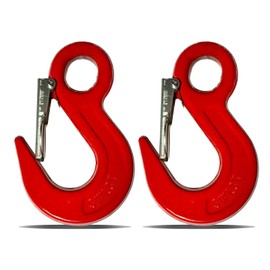 G80 Clevis Eye Grab Hook,3/8" Heavy Duty Chain Hooks,Forged Tow Trailer Safety Hook with 6600Lbs Work Load Limit Capacity for Hauler Hitches Wrecker Truck,Clevis Grab Winch Hooks for Lifting（2pc）