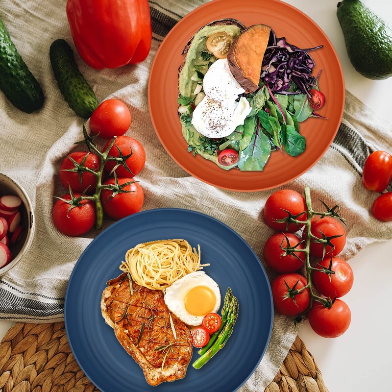 Homienly Deep Plates 6 PCS Reusable Dinner Plates Alternative for