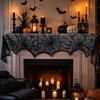 Black Lace Spider Web Mantel Scarf for Halloween – 18