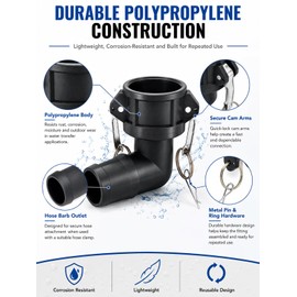 Camlock Fitting 90° Elbow Type C 2 inch Anti-Leakage Anti-Oil Pipe Adapter