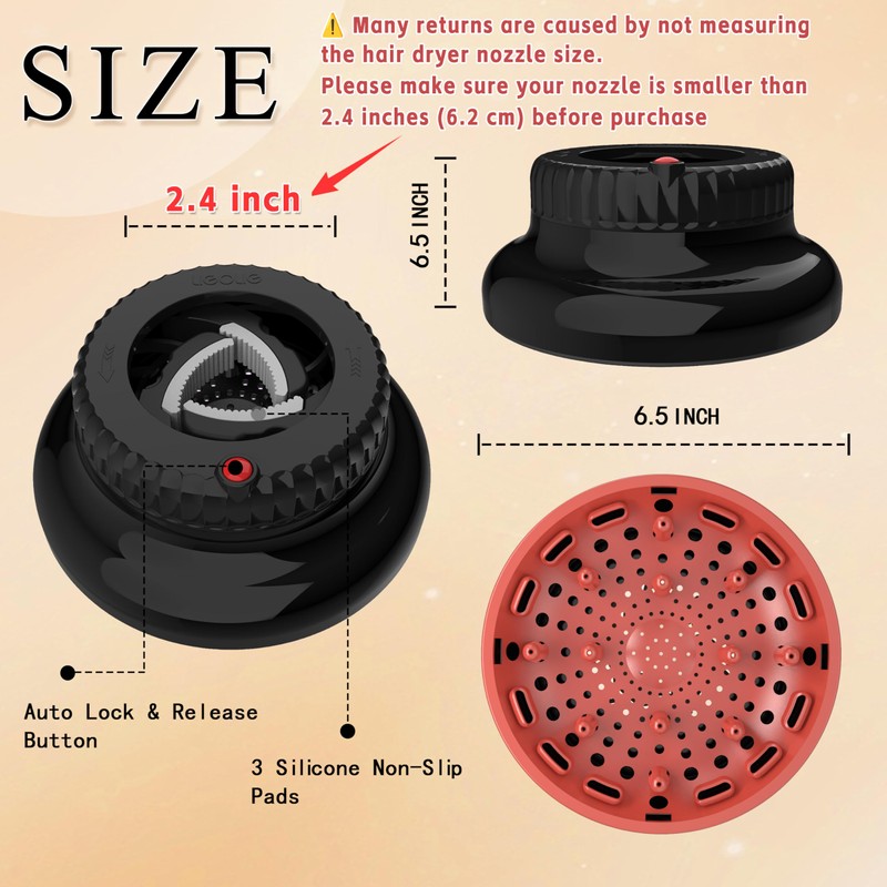 Universal Portable Blow Dryer Diffuser for Curly and Natural Wavy