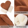 Harssidanzar Mitten Gloves For Mens,Winter Cold Weather Sheepskin Shearling Heated