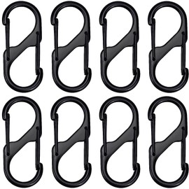 Mosquetón de Aluminio, Mini Clips de Mosquetón Doble, Mosqueton Llavero de Aluminio, Clips de Mosquetón, Llavero de montañismo Multifuncional para Correa de Perro para Acampar al Aire Libre (8 Pcs)