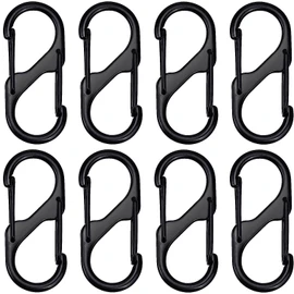 Mosquetón de Aluminio, Mini Clips de Mosquetón Doble, Mosqueton Llavero de Aluminio, Clips de Mosquetón, Llavero de montañismo Multifuncional para Correa de Perro para Acampar al Aire Libre (8 Pcs)
