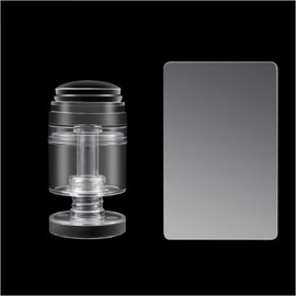 YANCAIYUNL Clear Rotatable Jelly Nail Stamper for French Tips - Double Sided Silicone Nail Art Stamper with Scraper for DIY Manicure at Home & Professional Salon Use