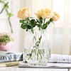 Flower Vase，Glass Vase，7.8 inch，GIDARY Thickened Clear Ribbed Glass Vase for
