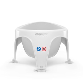 Angelcare - Baby Bath Seat - Soft Touch Support - Water Level Indicator - Fixation by Suction Cups - Grey