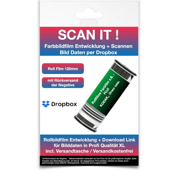 Film Development + Scanning 120 mm Roll Film Colour Image