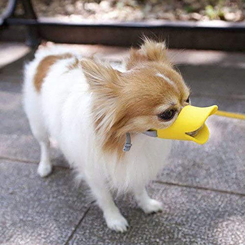Dog Muzzles Anti Bite Silicone Duck-Bill Duck Mouth Shape Dog
