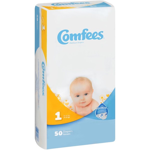 Comfees CMF-1 Disposable Baby Diapers-Size 1-200/Case
