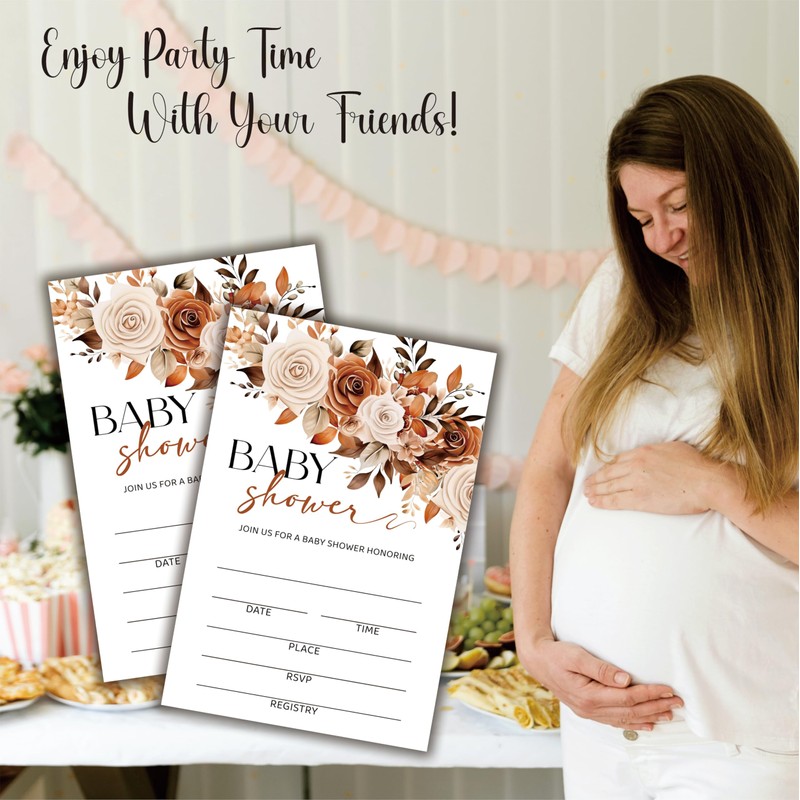 Ketsord 20 Baby Shower Invitations & Thank You Stickers -
