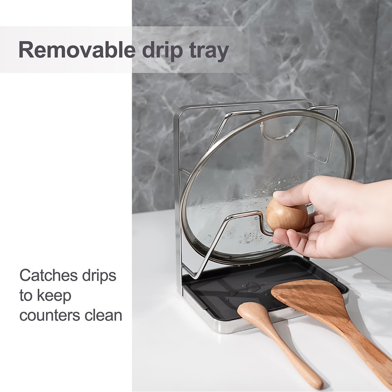 XCCK 304 Stainless Steel Pot Lid Holder While Cooking, Kitchen