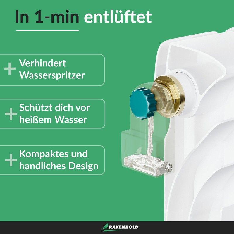 RAVENBOLD Heater bleeder with collection container - without drips -