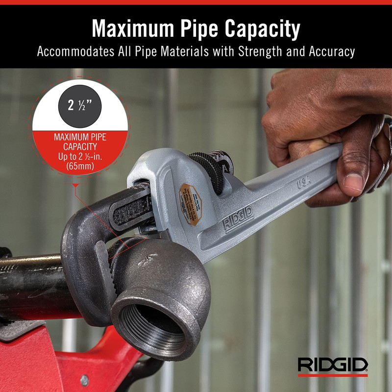 RIDGID 31100 Model 818 Aluminum Straight Pipe Wrench, 18-inch Plumbing