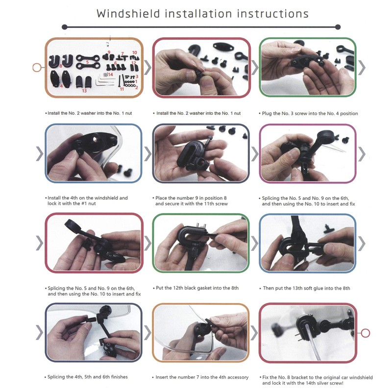 295mm Motorcycle Adjustable Windshield Extension Universal Clip-on Windscreen Transparent