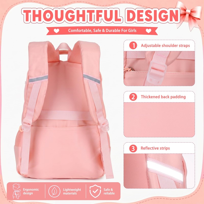 GOKTOW Backpack for Girls 3PCS Kids Backpack for School with
