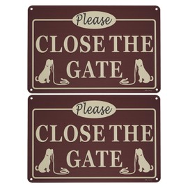 EMSea 2 x Please Close The Gate Sign - Close the Door to Prevent Dog From Getting Lost - 25cm x 18cm