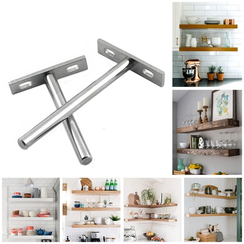 4 Pcs 4Inch Floating Shelf Bracket Heavy Duty Hidden Shelf