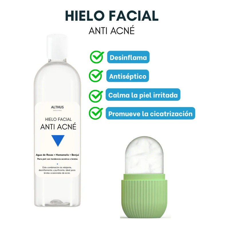 Hielo Masaje Cara Facial Cuidado Anti Acné + Rodillo Silicón