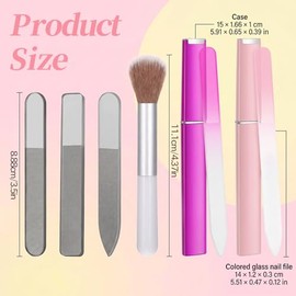 6Pcs Glass Fingernail Files for Women Glass Nail File Polisher Set | 2Glass Fingernail Files with Case, 3Nano Glasse Nail Shiner, Double-Sided Gentle 