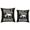 Rhino Build Tough Like A Rhino Animal Throw Pillow