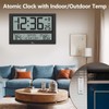 WallarGe Extra Large Atomic Clock with Indoor Outdoor Temperature, Ultra