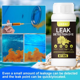 JAOJAO Pool Leak Detection Kit, Pool Dye Leak Detection Kit with 2 Precision Dispensing Strong Fluorescence Effect Easily Locates Leaks for All Swimming Pool Spa Hot Tub Types, 100ml Yellow