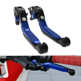 Mantt Adjustable Brake Clutch Lever Set Fit for DR650 2009 2008 2007-1994 DR 650 Motorcycle Clutch Brake Lever (Blue)