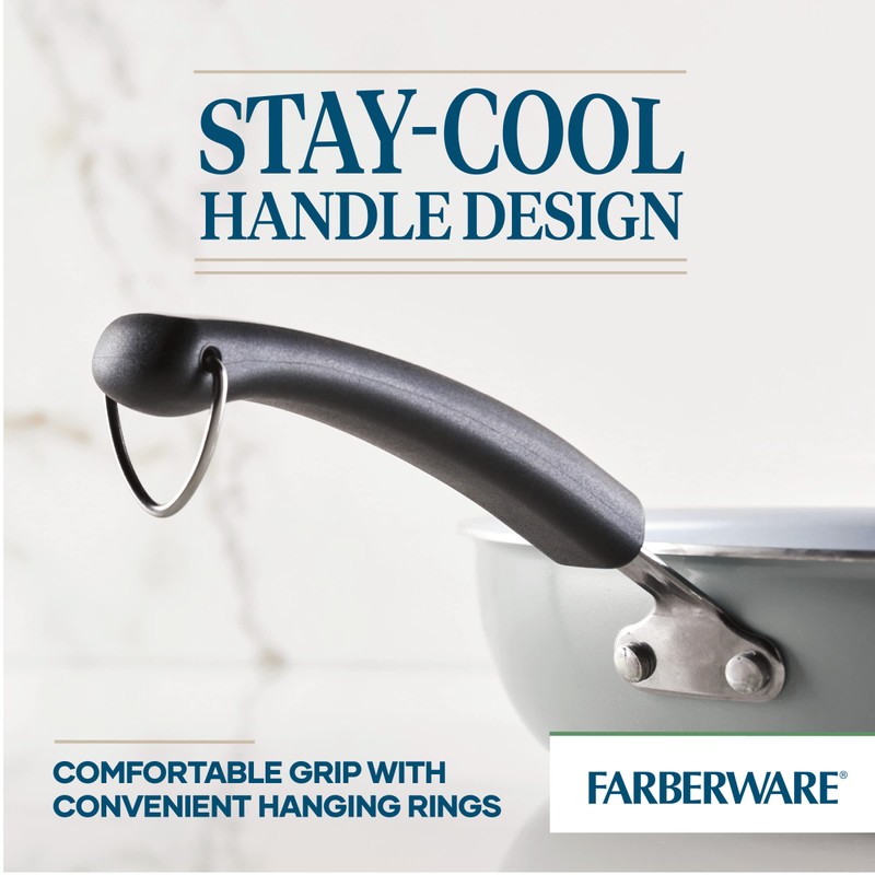 Farberware EcoAdvantage Ceramic Nonstick Deep Frying Pan/Skillet with Helper Handle,