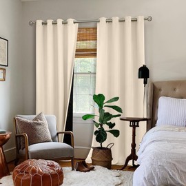 BGment Blackout Curtains 95 Inches Long 2 Panels Set for Living Room, Thermal Insulated 100% Light Blocking Curtains & Drapes, Grommet Soundproof Curtains for Bedroom Window, Each 52 Wide, Champagne